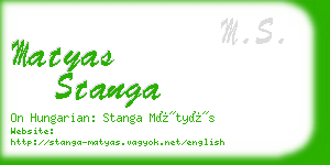 matyas stanga business card